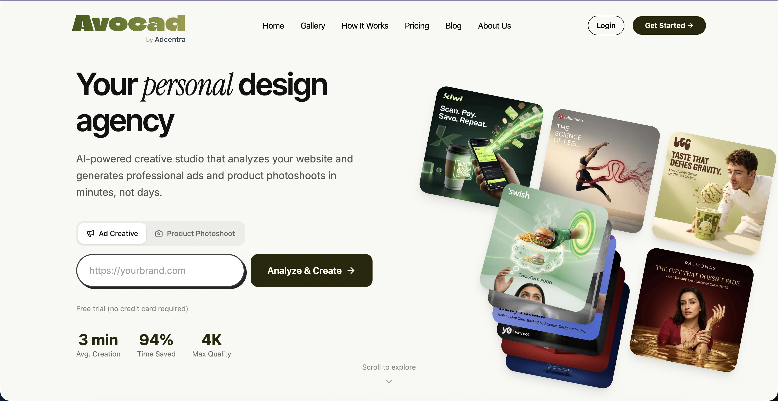 Avocad landing page